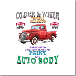 Older & Wiser Auto Body Classic Car Garage Hot Rod Novelty Gift Posters and Art